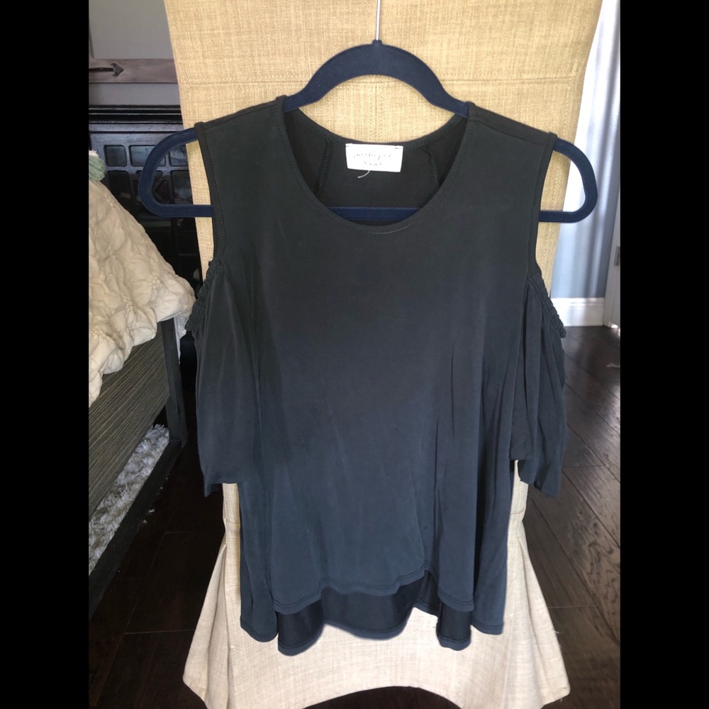 Charcoal cold shoulder top